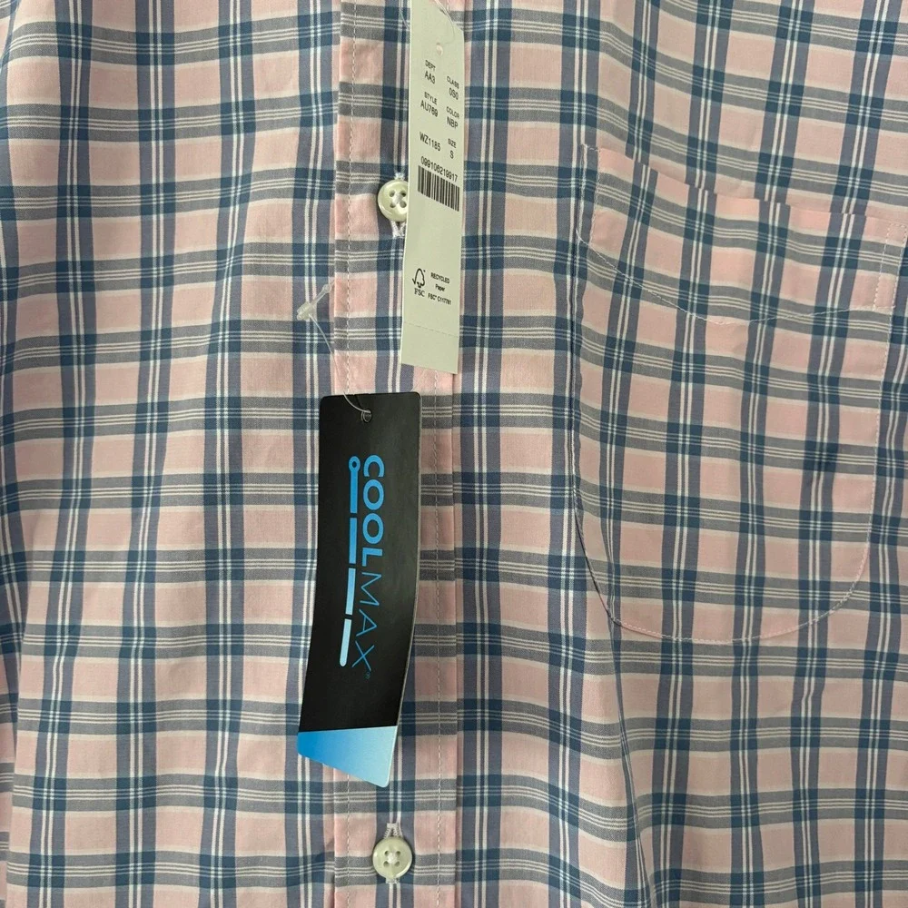 J. Crew NWT Cool-Max Button-Up Shirt – Size Small Soft Stretch Performance Plaid